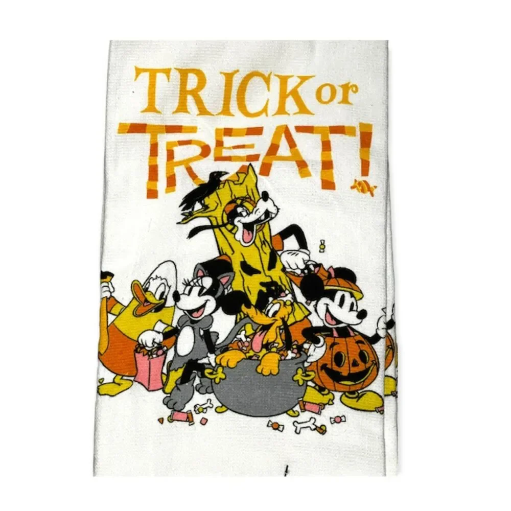 Mickey and Friends Halloween TRICK OR TREAT Kitchen Towel Set of 2